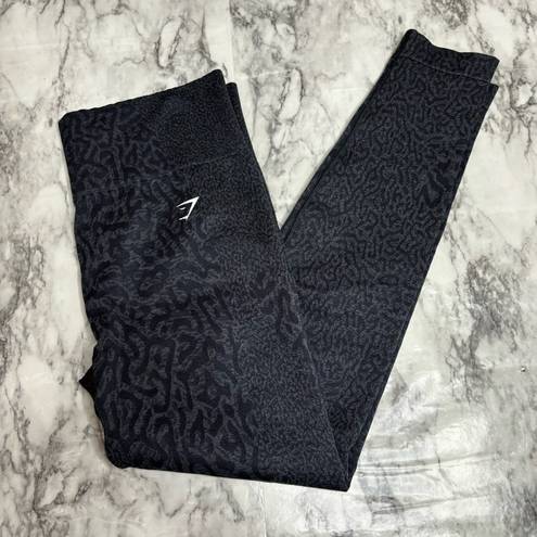 Gymshark  Adapt Animal Print Seamless Leggings size Large Grey Gray High rise