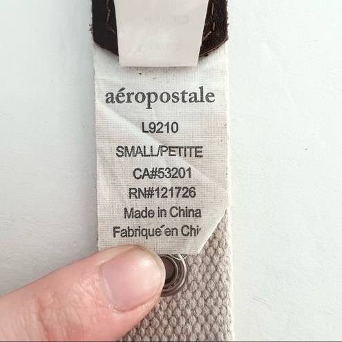 Aeropostale  Neutral Beige Brown Woven Faux Leather Belt S