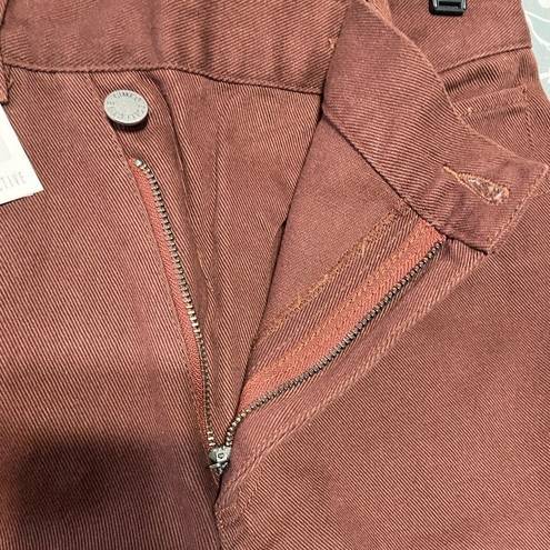 C/MEO COLLECTIVE  Cross Over Wide Leg Cropped Jeans in Mahogany Size 4 NWT