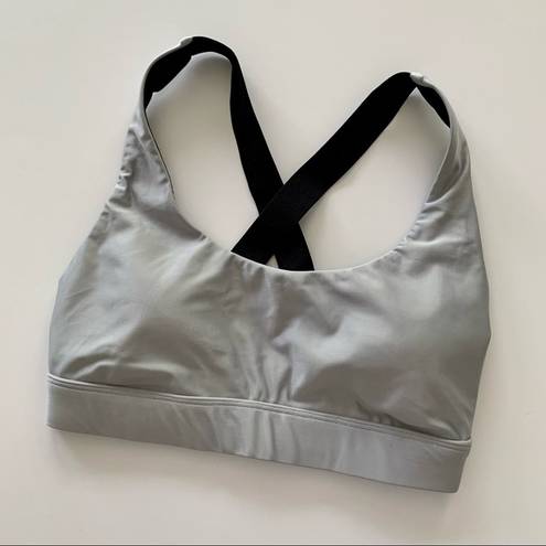 Koral  Silver & Black Criss Cross Back Sport Bra XS