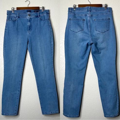 J.Jill  Women's Denim High Rise Slim Ankle Pintuck Jeans Light Wash Cotton 12T