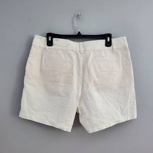 The Loft  Outlet White Cotton Mid Rise 6" Short Shorts 10