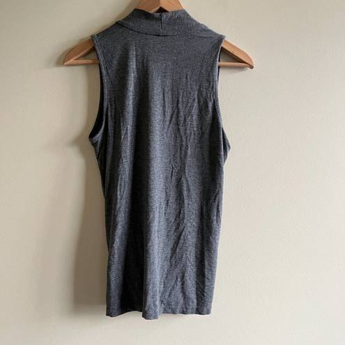 Bobeau  FAUX WRAP TANK TOP KNIT DARK GRAY WOMENS SIZE S BLOUSE