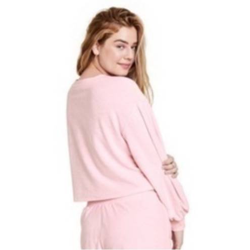 Stoney Clover Lane matching set baby pink terry cloth sweatshirt boxer short