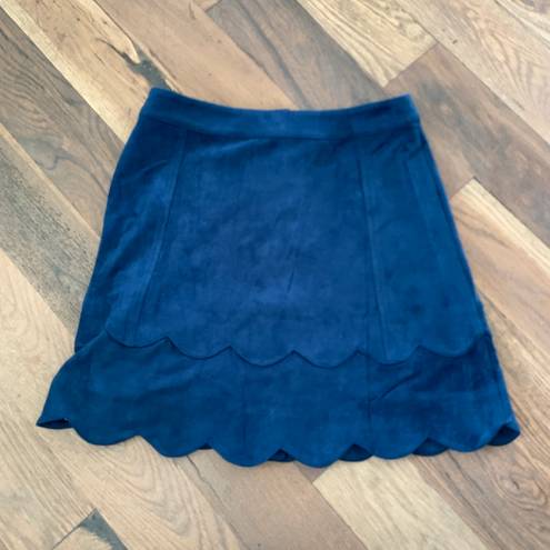 Sugar and L!ps Sugar + Lips Suede Scalloped Hem Mini Skirt Size Small  