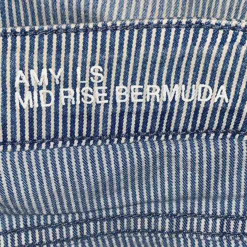 Bermuda Lola Jeans Pin Stripe Blue & White Amy LS Mid Rise  Shorts