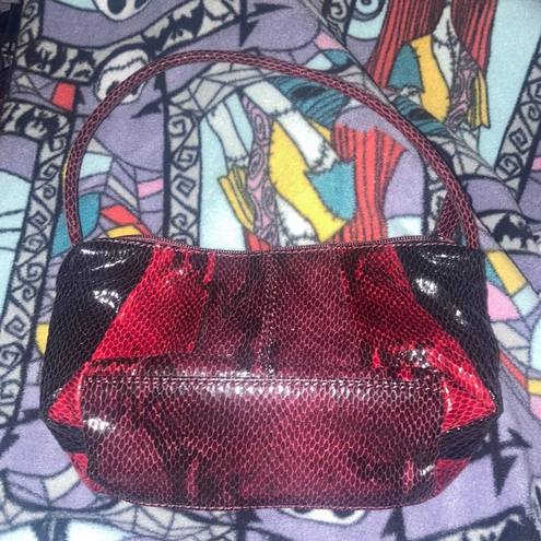 Nine West Small  Black & Red Snake Print Shoulder Bag Purse