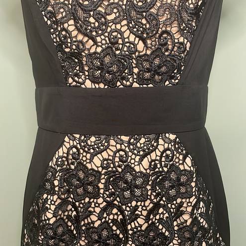 Jessica Simpson NWOT  Black Lace w/ Nude Lining Cap Sleeves Women’s Dress Size 10