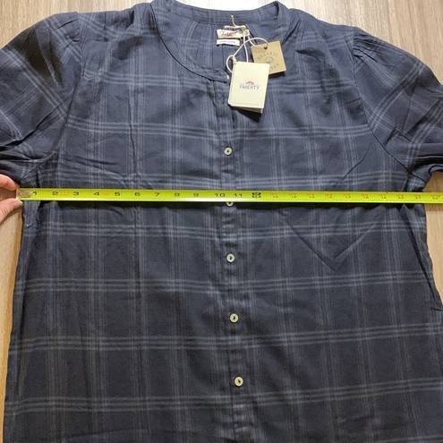 Harper New Faherty The  Top in Aspen Black Plaid Size Large Retail $158