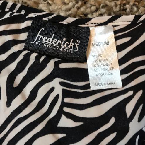 Frederick's of Hollywood  vintage zebra print lace mini slip dress