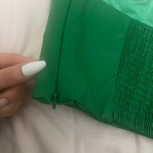 Boutique Green Leather Tube Top