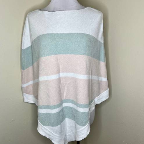 Barefoot Dreams NWT  Ocean Breeze Poncho OS Multi Stripe Pink CozyChic Ultra Lite