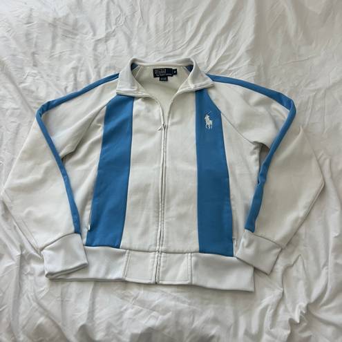 Polo by Ralph Lauren full zip jacket  Size medium Condition: good Color: blue and white