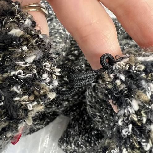 Chico's  One Size Ruffle Knit Ruana Shrug Wrap Poncho Sweater Chunky Knit Sparkle