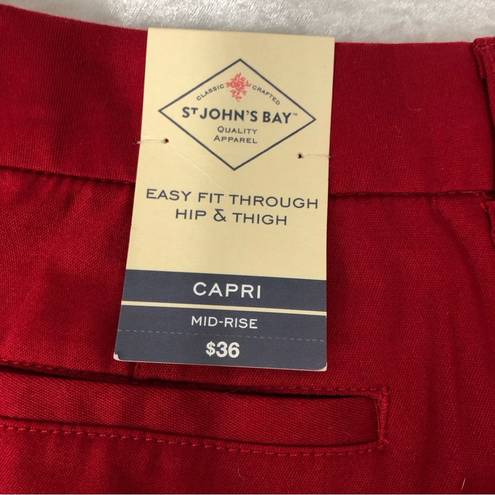 St. John’s Bay  rumba red capri mid rise women’s size 12