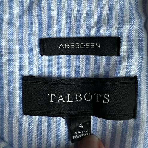 Talbots Talbot Linen Lightweight Seersucker Striped Blazer Womens Size 4