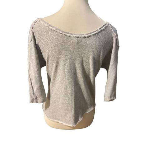 Xhilaration  Gray W/ Sequins 3/4in Sleeves 100% Cotton Lightweight Stylish Fringe