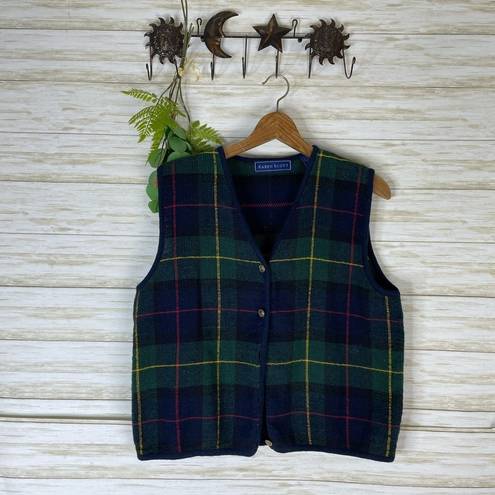 Karen Scott  Ramie Cotton Academia Plaid Knit Vest