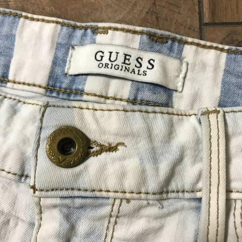 Guess Vtg  Jean Shorts 90s Light Wash Faded Size 28 Original American Triangle