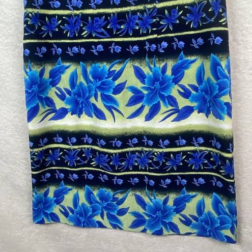 Kathie Lee Collection  Sleeveless Hawaiian Sheath Dress Size 8 Blue Green Floral