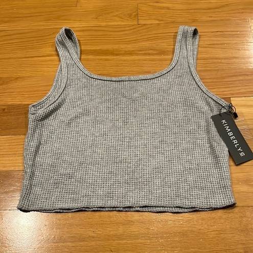 Kimberly Nwt   c womens waffle knit crop top size large .