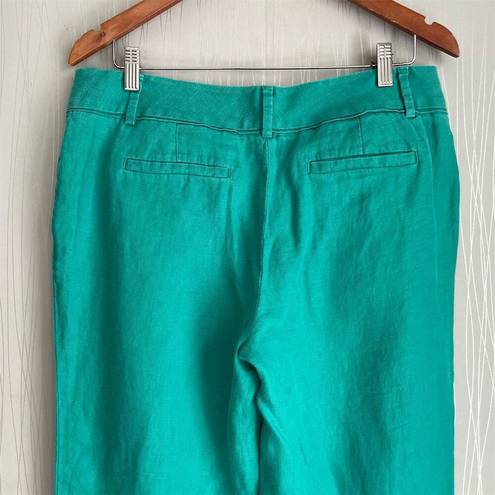 The Loft  Ann Taylor Marisa 10P Teal Linen Relaxed Fit Dress Pants Women's Petites