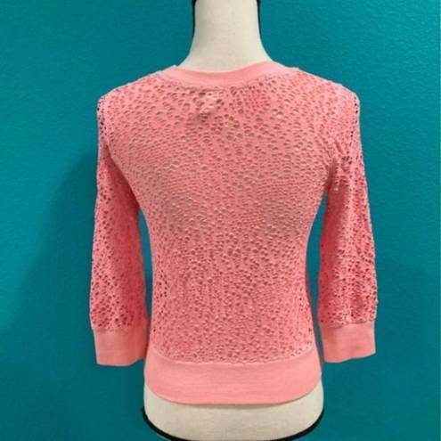 We The Free  by free people hot pink hole deconstructed sweater in size xs