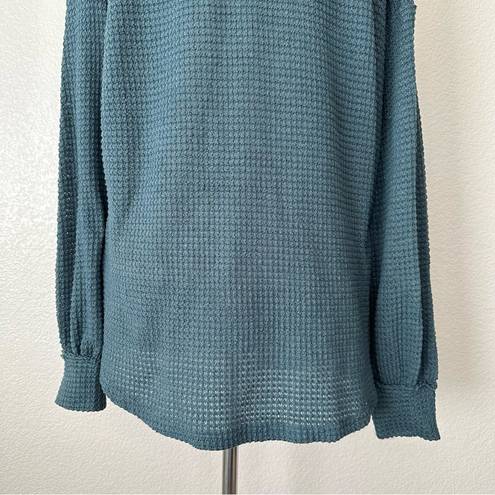 Umgee  Green Waffle Knit Oversized Sweater