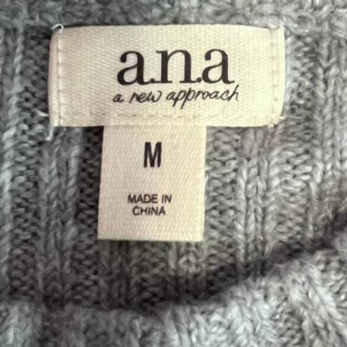 a.n.a Aztec Print Multicolor Gray Crew Neck Pullover Sweater Oversized Medium NWT