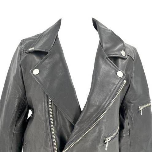 Unif  Leather Moto Biker Jacket I'd Rather Be Nowhere Punk Black size Small