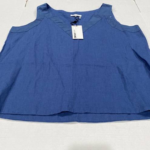 DKNY  pure Womens Linen V-Neck Tank Top size xl (b10)