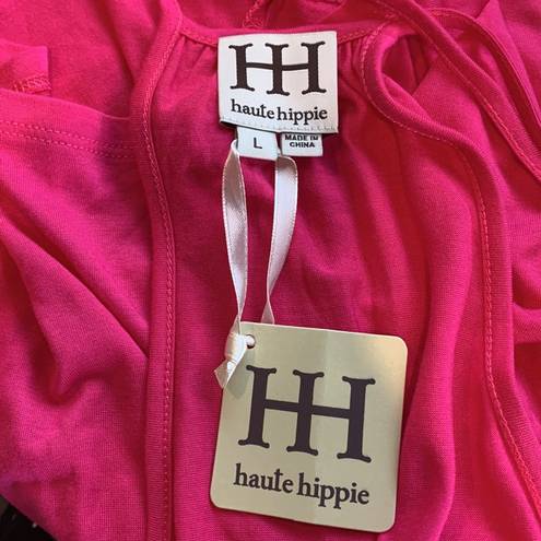 Haute Hippie  Pink Cowl Neck Racerback Tank, Large, New with Tag!