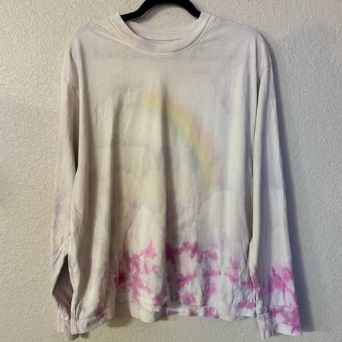 Unif  Multicolor Rainbow Tie Dye Long Sleeve T Shirt Cotton size medium