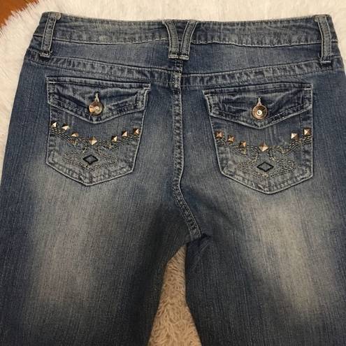 Apt. 9  Studded fold Down pocket bootcut jeans