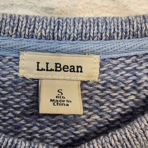 L.L.Bean  | Blue Marled Flecked Cotton Knitted Button Up Cardigan Sweater Sz MP