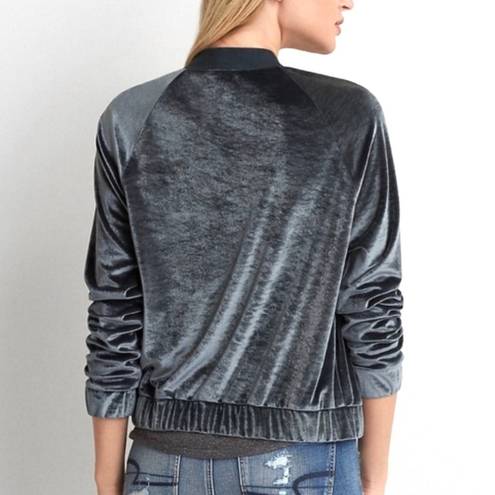 American Eagle NEW  Outfitters Velvet Bomber Jacket size M Grey