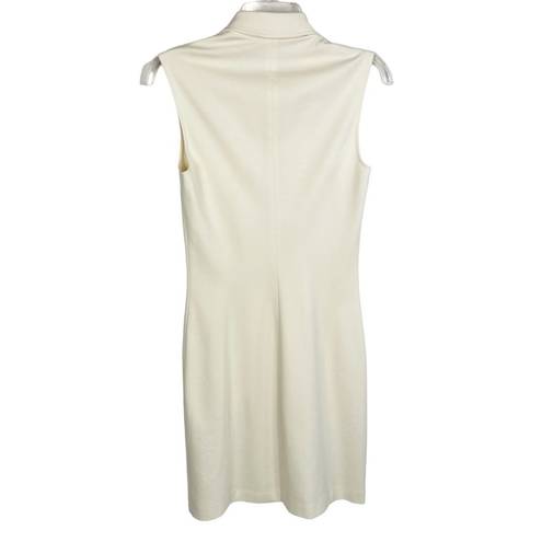 The Row Ivory Partial Hidden Gold Zipper Sleeveless Sheath Dress Women’s Small