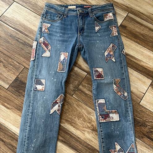 Pilcro  blue denim patchwork jeans