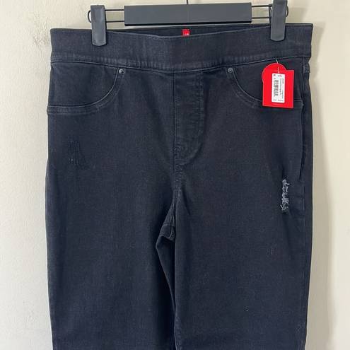 Spanx  Vintage Black High Rise Distressed Denim Legging Size Large NWT