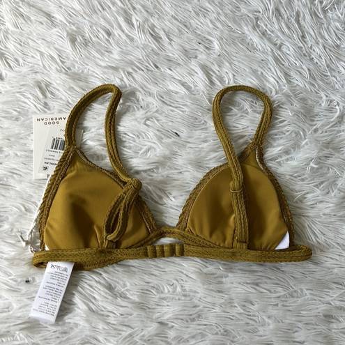 Good American  Women’s Always fits Triangle bikini top in dirty olive001 size 0