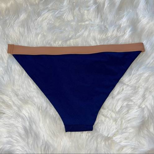 ONIA NWOT  Bikini Bottom Navy Blue Tan Size Large