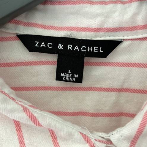 Zac and Rachel  Button Down Shirt Pink/cream Size Large