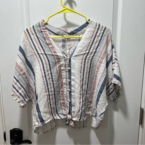 Sim & Sam  Short Sleeve Striped Blouse Size Medium NWOT