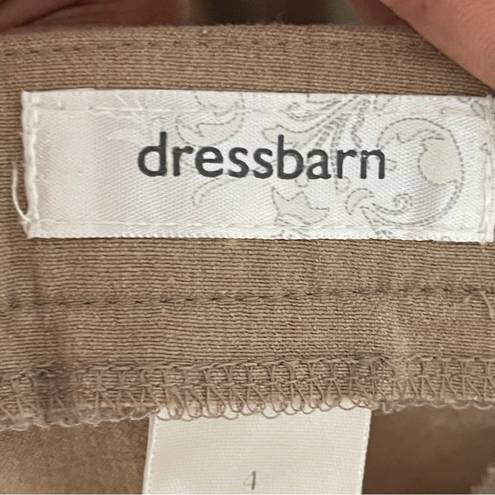 Dress Barn  | Tan Pleated Hem Pencil Skirt Sz 4