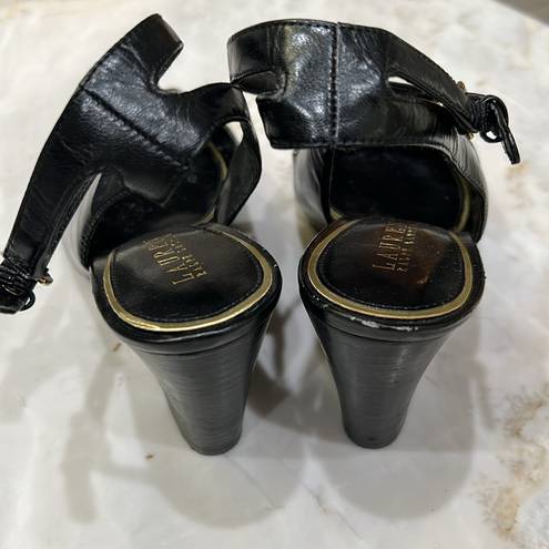 Ralph Lauren | Black Sling Back Wedges With Ankle Strap Size 8.5