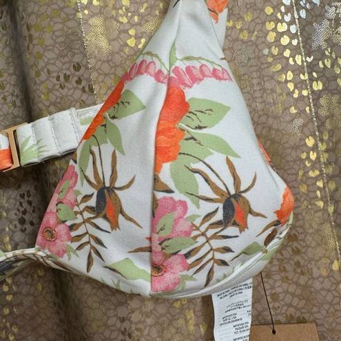 Volcom  Desert Blooms Floral Orange Green Triangle Bikini Top Small NWT