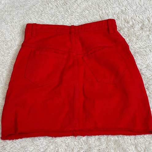 Brandy Melville  John Galt Small Red Denim Jean Mini Skirt Coquette Americana