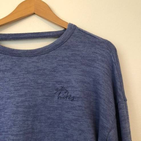 Gilly Hicks  / HOLLISTER Blue Cutout V Back Sleep Pajama PJ Sweatshirt Crewneck