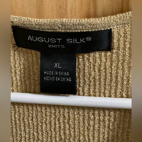 August Silk  size XL gold knit wrap-front sleeveless top