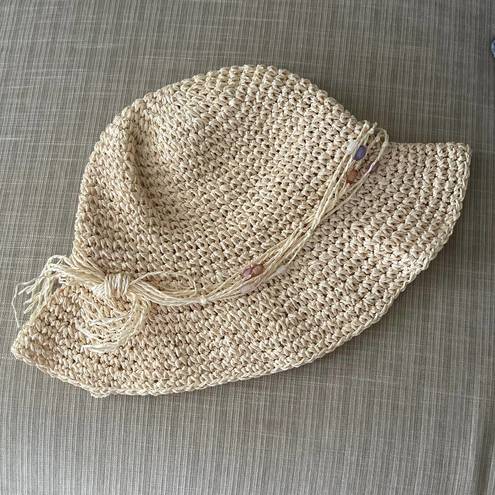 Krass&co Golden Grove Trading  Woven Sun Hat with Beading Detail Size S/M